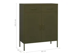 Armário de arrumação aço 80x35x101,5 cm verde-azeitona
