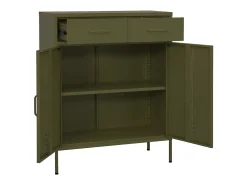 Armário de arrumação aço 80x35x101,5 cm verde-azeitona