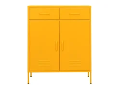 Armário de arrumação aço 80x35x101,5 cm amarelo mostarda