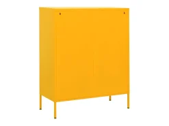 Armário de arrumação aço 80x35x101,5 cm amarelo mostarda