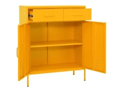Armário de arrumação aço 80x35x101,5 cm amarelo mostarda