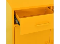 Armário de arrumação aço 80x35x101,5 cm amarelo mostarda
