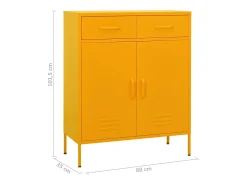Armário de arrumação aço 80x35x101,5 cm amarelo mostarda