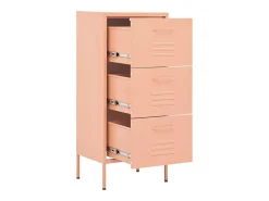 Armário de arrumação aço 42,5x35x101,5 cm rosa