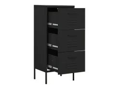 Armário de arrumação aço 42,5x35x101,5 cm preto