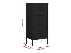 Armário de arrumação aço 42,5x35x101,5 cm preto