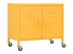 Armário de arrumação aço 60x35x56 cm amarelo mostarda