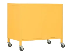 Armário de arrumação aço 60x35x56 cm amarelo mostarda