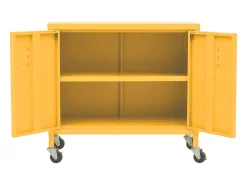 Armário de arrumação aço 60x35x56 cm amarelo mostarda