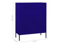 Armário de arrumação aço 80x35x101,5 cm azul-marinho