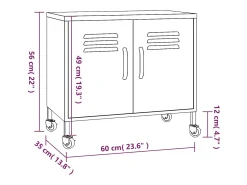 Armário de arrumação aço 60x35x56 cm azul-marinho