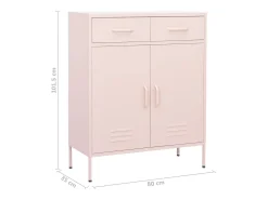 Armário de arrumação aço 80x35x101,5 cm rosa