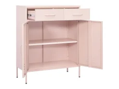 Armário de arrumação aço 80x35x101,5 cm rosa