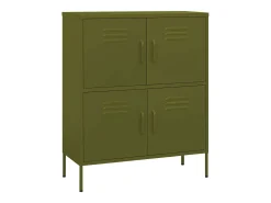 Armário de arrumação aço 80x35x101,5 cm verde-azeitona