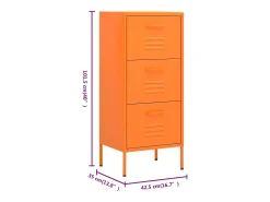 Armário de arrumação aço 42,5x35x101,5 cm laranja