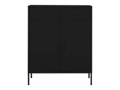 Armário de arrumação aço 80x35x101,5 cm preto