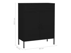 Armário de arrumação aço 80x35x101,5 cm preto