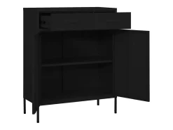 Armário de arrumação aço 80x35x101,5 cm preto