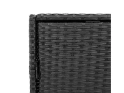 Armário de arrumação p/ jardim 83x45x76 cm vime PE preto