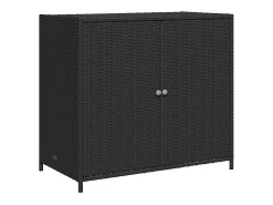 Armário de arrumação p/ jardim 83x45x76 cm vime PE preto
