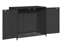 Armário de arrumação p/ jardim 83x45x76 cm vime PE preto