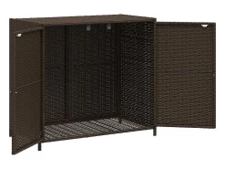 Armário de arrumação p/ jardim 83x45x76 cm vime PE castanho
