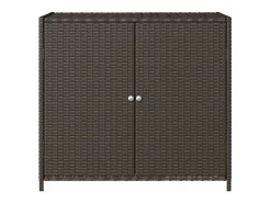 Armário de arrumação p/ jardim 83x45x76 cm vime PE castanho