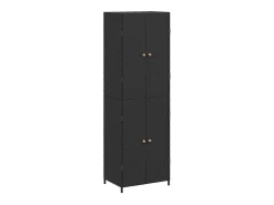 Armário de arrumação p/ jardim 59x40x180 cm vime PE preto