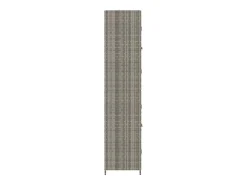 Armário de arrumação p/ jardim 59x40x180 cm vime PE cinza