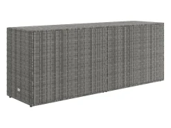 Armário de arrumação p/ jardim 198x55,5x80 cm vime PE cinzento