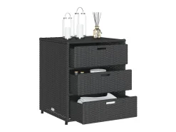 Armário de arrumação p/ jardim 55x59x69 cm vime PE preto