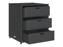 Armário de arrumação p/ jardim 55x59x69 cm vime PE preto