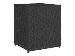 Armário de arrumação p/ jardim 55x59x69 cm vime PE preto