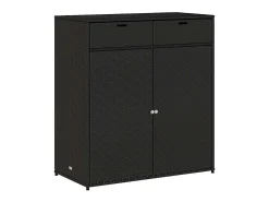 Armário de arrumação p/ jardim 105x55x113 cm vime PE preto