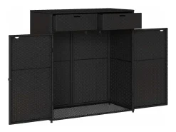 Armário de arrumação p/ jardim 105x55x113 cm vime PE preto