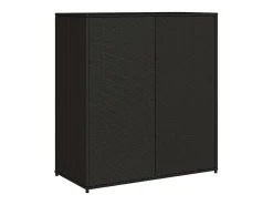 Armário de arrumação p/ jardim 105x55x113 cm vime PE preto