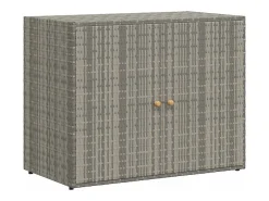 Armário de arrumação p/ jardim 100x55,5x80 cm vime PE cinzento