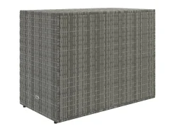Armário de arrumação p/ jardim 100x55,5x80 cm vime PE cinzento