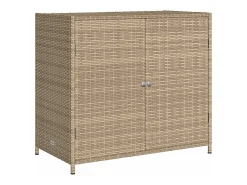 Armário de arrumação p/ jardim 83x45x76 cm vime PE bege