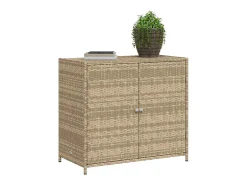 Armário de arrumação p/ jardim 83x45x76 cm vime PE bege