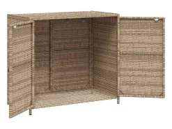 Armário de arrumação p/ jardim 83x45x76 cm vime PE bege