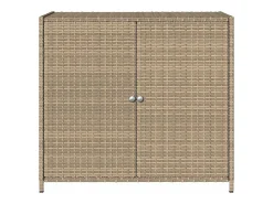 Armário de arrumação p/ jardim 83x45x76 cm vime PE bege