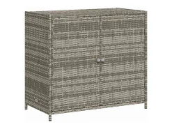 Armário de arrumação p/ jardim 83x45x76 cm vime PE cinzento