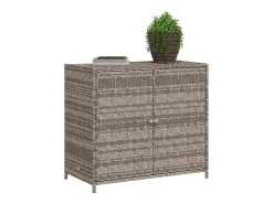 Armário de arrumação p/ jardim 83x45x76 cm vime PE cinzento