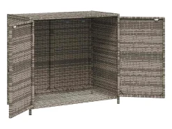 Armário de arrumação p/ jardim 83x45x76 cm vime PE cinzento