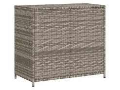 Armário de arrumação p/ jardim 83x45x76 cm vime PE cinzento