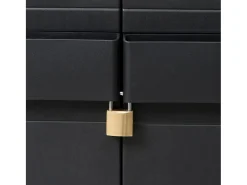 Armário de arrumação para jardim com 3 prateleiras preto