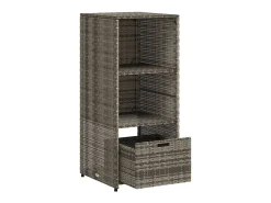 Armário de arrumação para jardim 50x55x115 cm vime PE cinzento