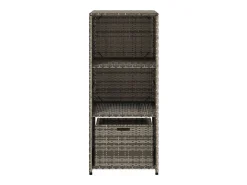 Armário de arrumação para jardim 50x55x115 cm vime PE cinzento