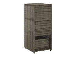 Armário de arrumação para jardim 50x55x115 cm vime PE cinzento